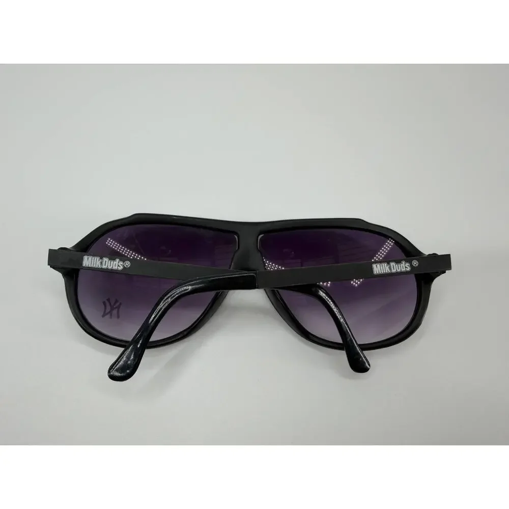Vintage Milk Duds NY Yankees Logo Black Purple Sunglasses Promotional Eyewear